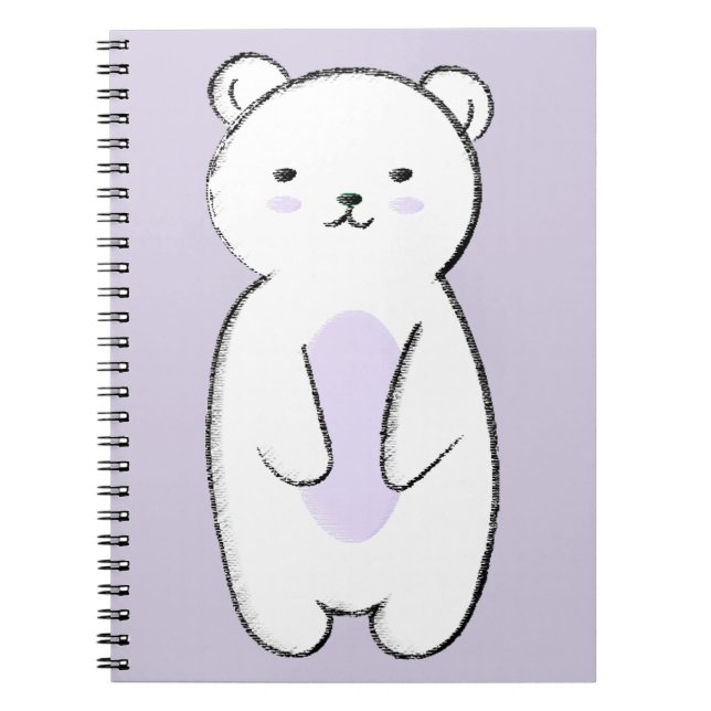 Cuaderno Cute Polar Bear Illustration (Frente)
