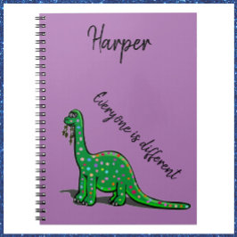 Cuaderno Cute portátil de dinosaurios verdes puros
