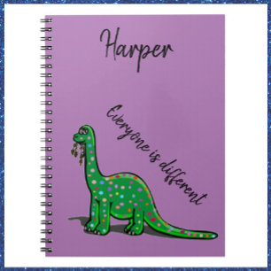 Cuaderno Cute portátil de dinosaurios verdes puros