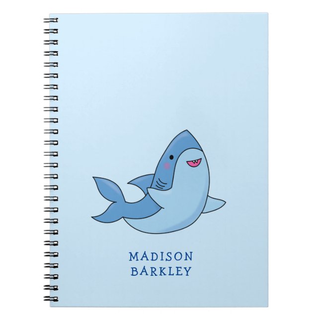 Cuaderno Cute portátil Kawaii para tiburones (Frente)