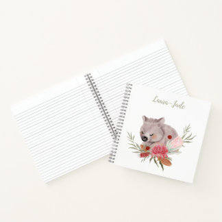 Cuaderno Cute portátil Wombat personalizado