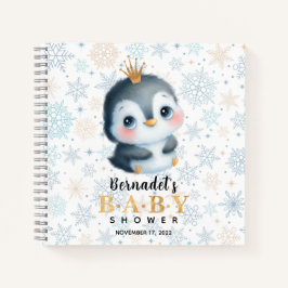 Cuaderno Cute Princess Penguin Baby Shower Guest Book