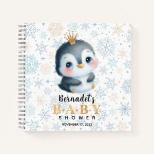 Cuaderno Cute Princess Penguin Baby Shower Guest Book