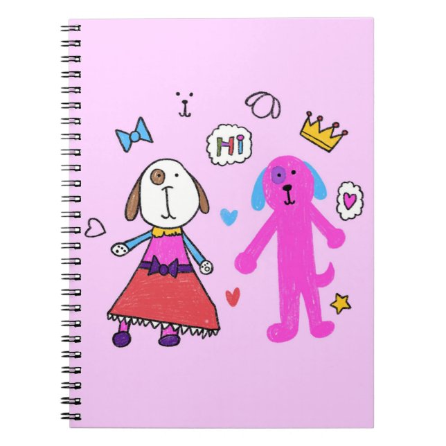 Cuaderno Cute Puppy Pink Spiral Photo Notebook (Frente)