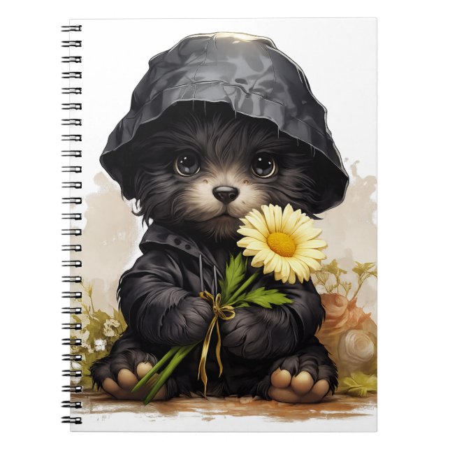 Cuaderno Cute Puppy Raincoat Kawaii Notebook (Frente)