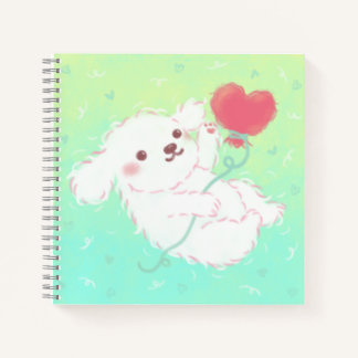 Cuaderno Cute Puppy with Heart Balloon