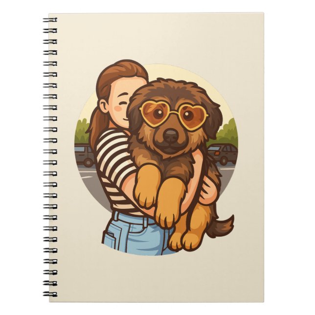 Cuaderno Cute Puppy with Heart Sunglasses  (Frente)