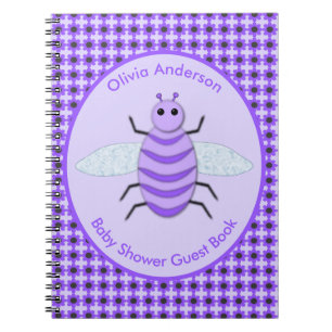 Cuaderno Cute Purple Baby Girl Bee Personalizado Baby Showe