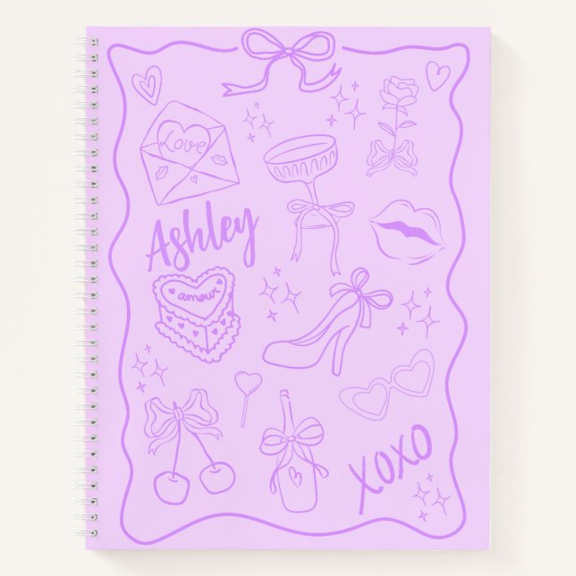 Cuaderno Cute Purple Girly Trendy (Anverso)