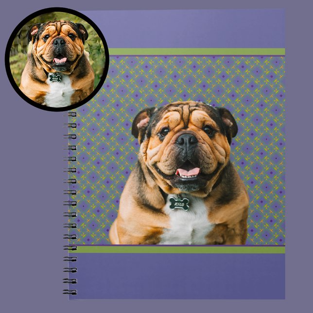 Cuaderno Cute Purple Modern Photo Gift for Puppy Dog Mom (Subido por el creador)