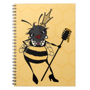 CUADERNO CUTE QUEEN BEE CON PORTÁTIL ESPIRAL DE HONEYCOMB