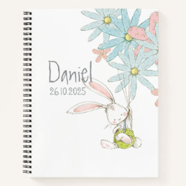 Cuaderno Cute rabbits with flowers notebook