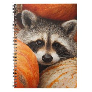Cuaderno Cute Raccoon Hidden Pumpkin Patch Art