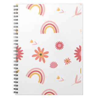 Cuaderno Cute Rainbow & Floral Pastel Pattern