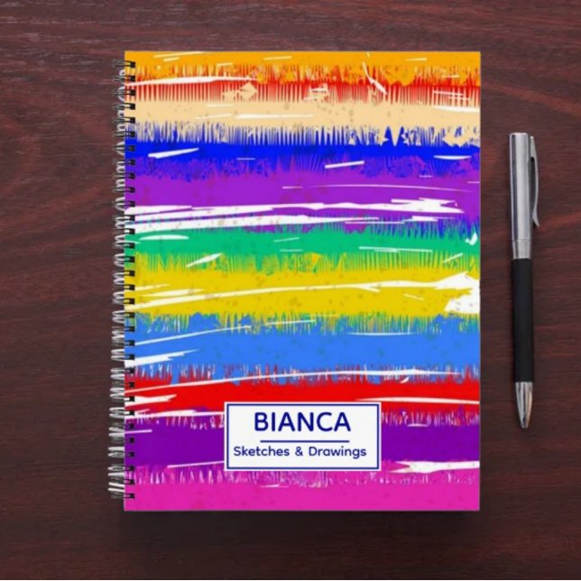 Cuaderno Cute rainbow stripes colorful (Subido por el creador)