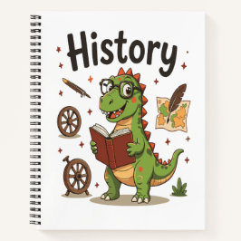 Cuaderno Cute Reading Dinosaur History Buff Notebook 