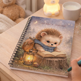Cuaderno Cute Reading Hedgehog Personalized Kids Journal