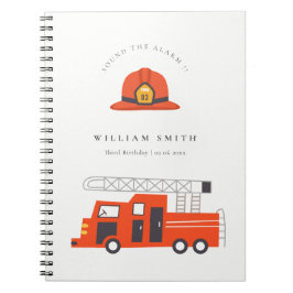 Cuaderno Cute Red Firetruck Niños De Cualquier Edad Libro D