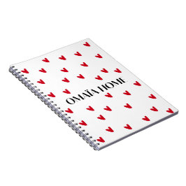 Cuaderno Cute Red Hearts Pattern by OMAÏA HOME