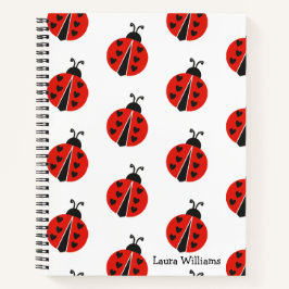 Cuaderno Cute Red Ladybug Personalizado