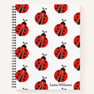 Cuaderno Cute Red Ladybug Personalizado
