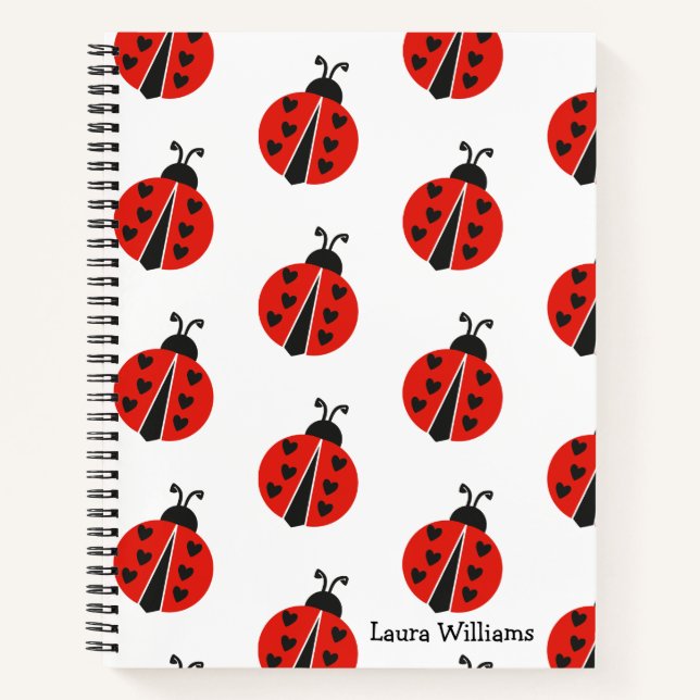 Cuaderno Cute Red Ladybug Personalizado (Anverso)