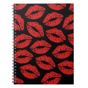 Cuaderno Cute Red Lipstick Kiss Kiss Kiss