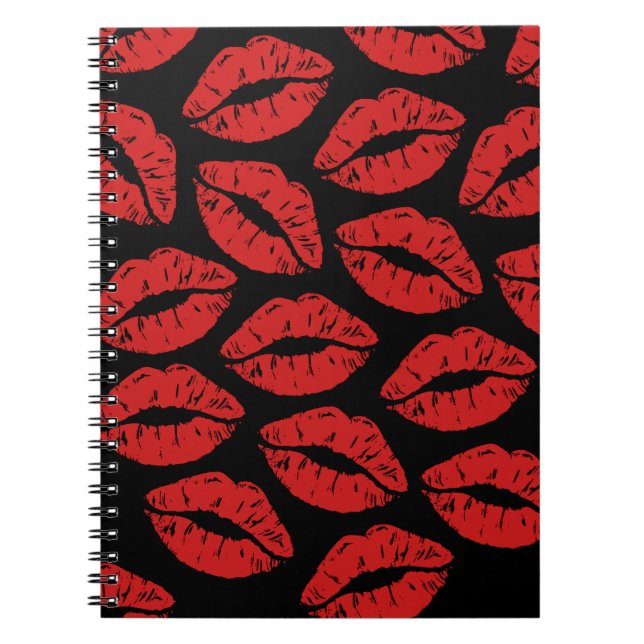 Cuaderno Cute Red Lipstick Kiss Kiss Kiss (Frente)
