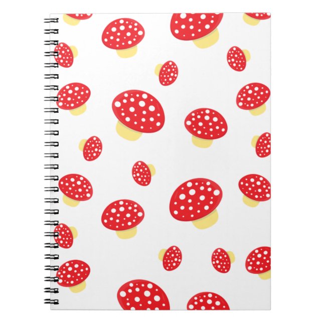 Cuaderno Cute Red Spotty Toadstool Mushrooms Pattern (Frente)