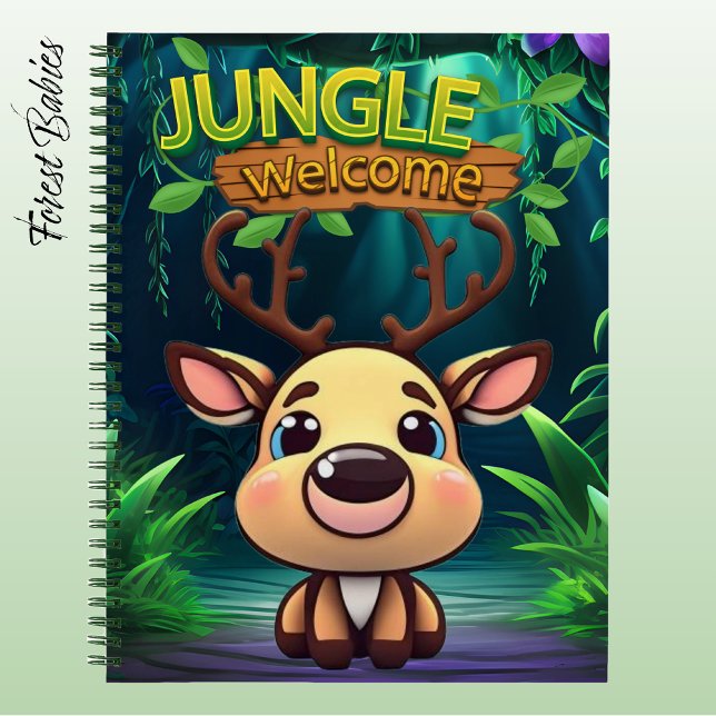 Cuaderno Cute Reindeer Jungle Welcome Deer Wildlife Doe 🦌 (Cute Deer Notebook, Woodland Wildlife Animal Lover Stationery, Reindeer Graphic Fawn Character Doe🦌)