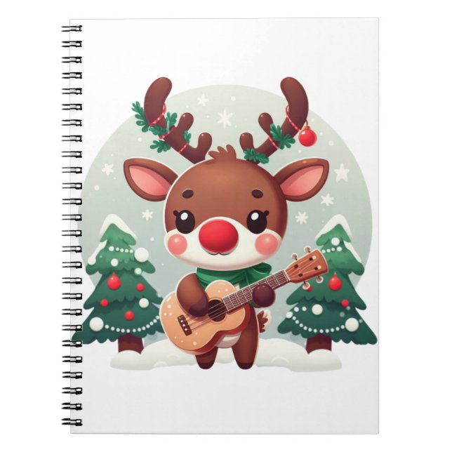Cuaderno Cute Reno Lúdico con guitarra (Frente)