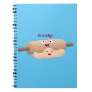 Cuaderno Cute rodillo y masa para hornear pasteles caricatu