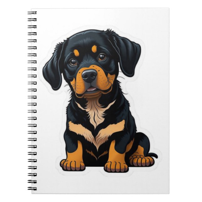 Cuaderno Cute Rottweiler - Regalos para los dueños de perro (Frente)