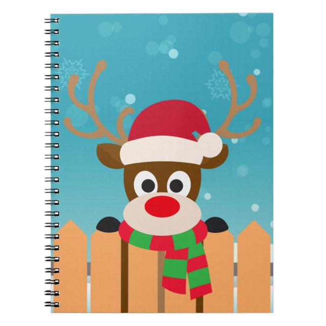 Cuaderno Cute Rudolph El Reno De La Nariz Roja | Portátil (Frente)