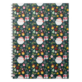 Cuaderno Cute Santa Claus Holiday Seamless Pattern