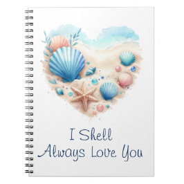 Cuaderno Cute Seashell Heart Beach Love Valentine's Day