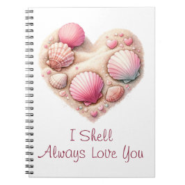 Cuaderno Cute Seashell Heart Beach Love Valentine's Day