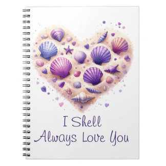 Cuaderno Cute Seashell Heart Beach Love Valentine's Day