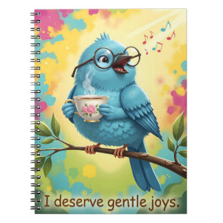 Cuaderno Cute Singing Blue Bird Spiral Photo Notebook  