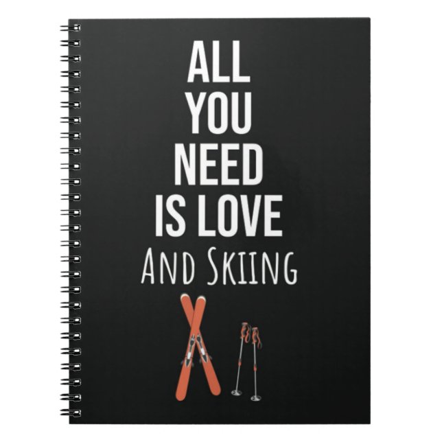 Cuaderno Cute Skiing Gifts Winter Skier Sports Ski Lover (Frente)