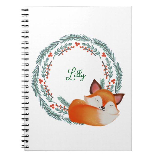 Cuaderno Cute Sleeping Fox Personalizado  (Frente)