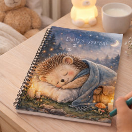 Cuaderno Cute Sleeping Hedgehog Personalized Kids Journal