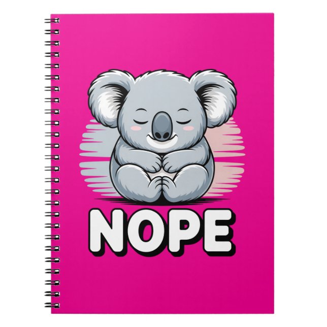 Cuaderno Cute Sleeping Koala “Nope” Funny Cartoon (Frente)