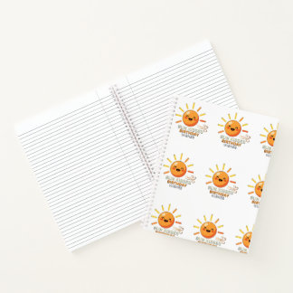 Cuaderno Cute Smiling Sun Birthday Wishes Lined Spiral Note