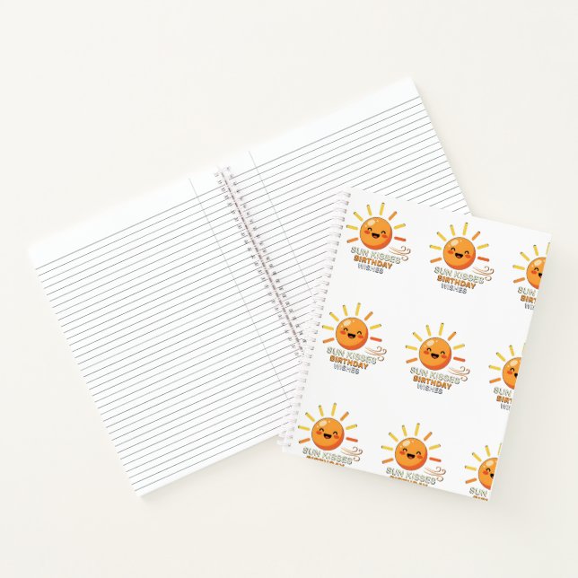 Cuaderno Cute Smiling Sun Birthday Wishes Lined Spiral Note (Interior)