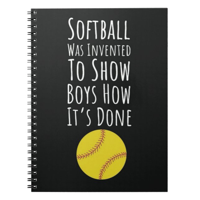 Cuaderno Cute Softball Navidad Ornamentos Jugador Equipo Di (Frente)