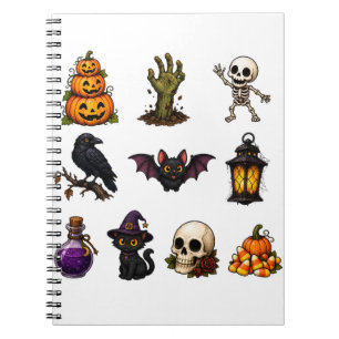 Cuaderno Cute & Spooky Halloween Stickers Sheet – Calabazas