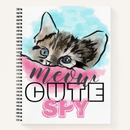 Cuaderno "CUTE SPY" | Gracioso Kitten Azul Rosa