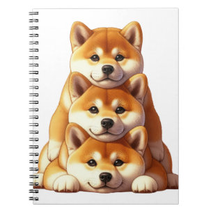 CUADERNO CUTE STACK OF SHIBA INU PUPPY PERROS