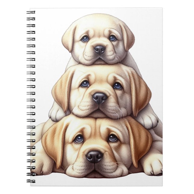 CUADERNO CUTE STACK OF YELLOW LABRADOR RECUPERADOR PERROS D (Frente)